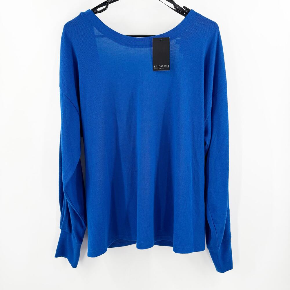 ELOQUII Sweater Size 18/20 Open Back Wrap Lightweight Royal Blue NWT Plus Curvy